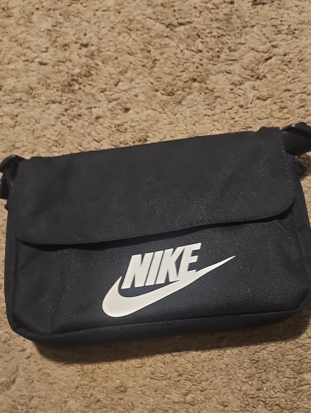 Nike Black Messenger Bag with White Logo